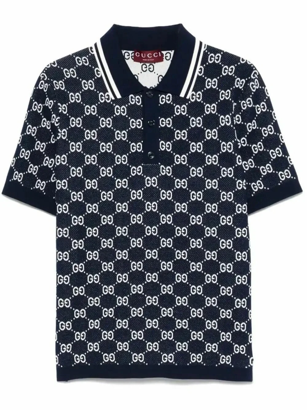 Gucci GG cotton knit jacquard polo shirt